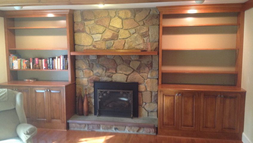 Wall unit stained and painted